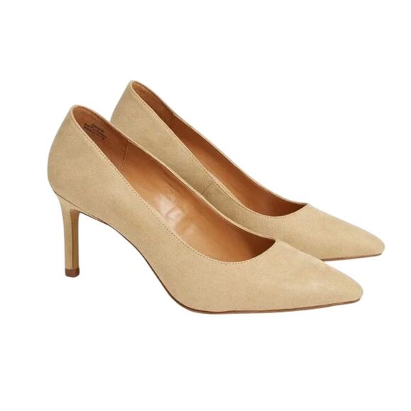 J. Crew Beige Tan Suede Pointed Toe Pumps Size 8 - Picture 1 of 10
